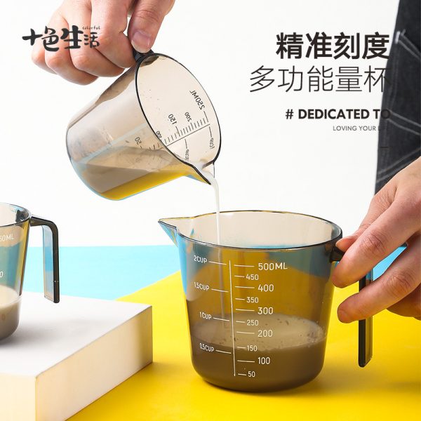 Plastic measuring cup transparent with scale cup size measuring cup tea shop kitchen household baking measuring tool set - Image 3