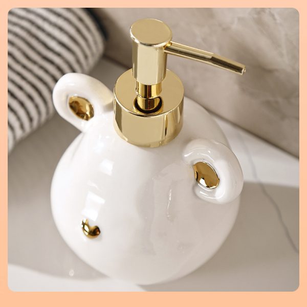 ✅ Ceramic dispensing bottle sets: press-on body wash, shampoo, hand sanitizer, small bottles, empty bottles, lotion - Image 2