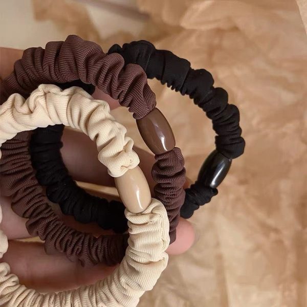 The Korean version has a simple texture, ice silk mask, three-dimensional rubber square, large intestine hair ring, high elasticity, thick hair rope headwear - Image 7