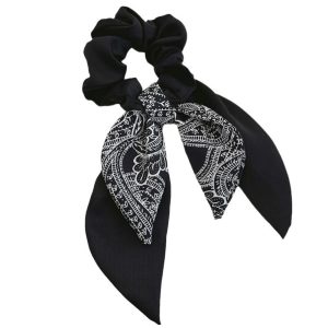 French bow streamer scrunchie silk scarf headband women's tie summer tie headrope large intestine ring 2024 new headgear