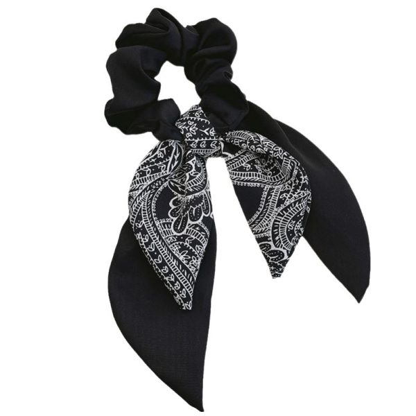 French bow streamer scrunchie silk scarf headband women's tie summer tie headrope large intestine ring 2024 new headgear - Image 5