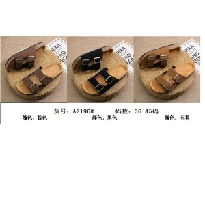 Chuanglong thick-soled Birkenstock PU leather face Birkenstock retro half-slippers slotted sandals high-end men's and women's spring and summer wear