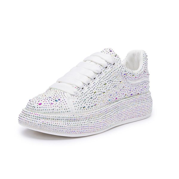 N93 Spring and Autumn Fashion: New Rhinestones Sparkling Stars, Low-top Lace-up Casual Women's Fashion Shoes, Fashionable and Versatile - Image 5
