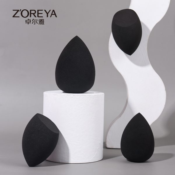 Beauty eggs do not eat makeup drops, diagonal cut makeup sponges, makeup eggs, dry and wet eggs, black makeup eggs in a box - Image 2