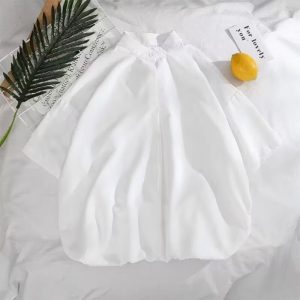 Summer ice silk short-sleeved shirt men's loose Hong Kong style Japanese small stand-up collar shirt ins trend ruffian handsome pullover top