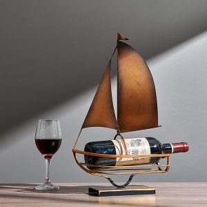 Minimalist design: resin smooth sailing, vintage sailboat ornaments, red wine rack, living room decoration, wine cabinet, housewarming decoration