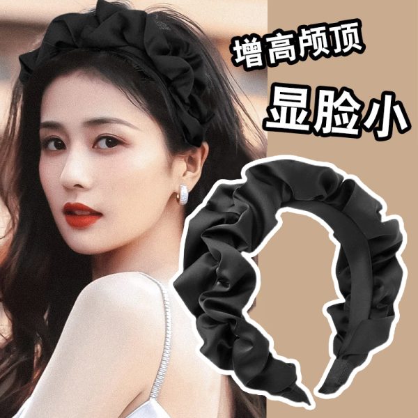 Bailu with the same heightened skull crest fold headband women's spring and summer hairpin shows the face of the small face wash headband 2025 new model