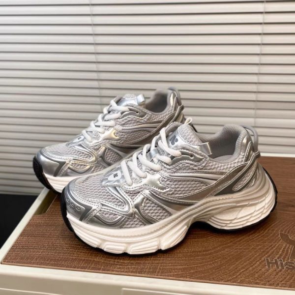 2024 spring and summer new mesh dad shoes women's thick sole heightened breathable and versatile casual sports campus small white shoes tide - Image 3