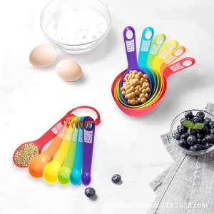 Complete baking measuring cup set, cake tools, measuring spoon, plastic measuring spoon, with graduation, kitchen ingredient spoon, many types