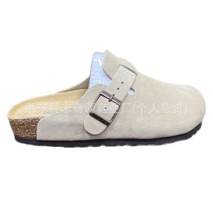 Spot BK Birstock Shoes Soft Sole Wrap Half Slippers Women's Spring 2025 Couple One Foot Slip Slip Leather Birkenstock Shoes