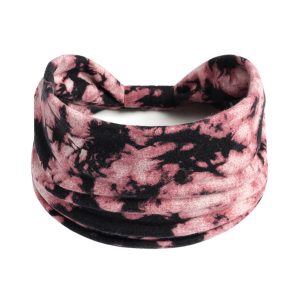 New European and American tie-dye sports headband 14cm wide version women's headband African retro elastic knotted headband