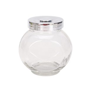 180ml flat drum bottle, clear glass sealed candy jar, kitchen cereal storage, wide mouth dried fruit snack storage bottle