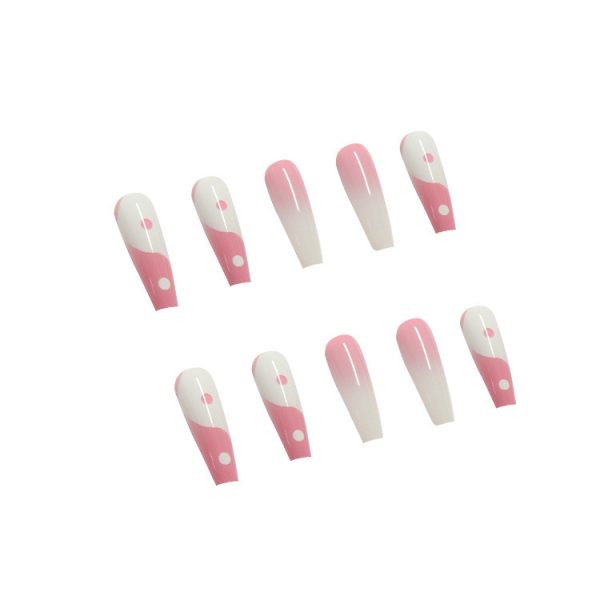wearable nail long nail art nail pieces fake nail nail patches ballet nail gradient gold leaf powder nail patches wholesale - Image 4