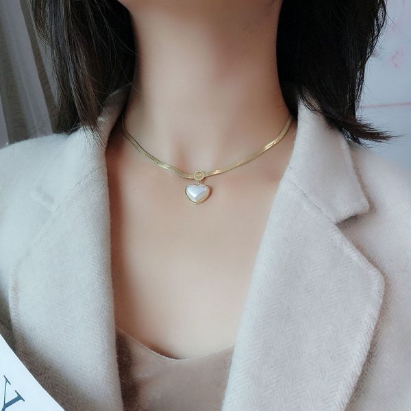 Titanium steel non-fading necklace women's Japanese and Korean style collarbone chain light luxury niche design sense simple temperament pendant accessories - Image 4