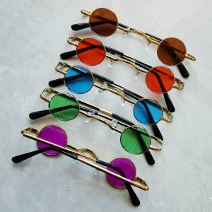 Punk round retro sunglasses, men's and women's ultra-small frames, traitors, hip-hop, concave sunglasses, prince glasses