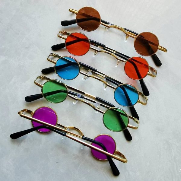 Punk round retro sunglasses, men's and women's ultra-small frames, traitors, hip-hop, concave sunglasses, prince glasses