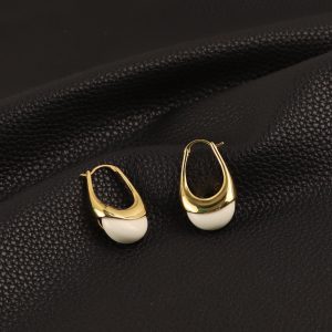 French natural gemstone niche design sterling silver earrings women's new retro elegant temperament high-end stud earrings