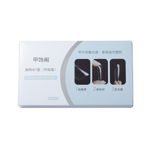 Nail Decoration Pavilion New Long Ladder Thin Dog Long Tip Frosted Transparent Nail Patch Nail Shop Special Thickened Non-Marking Nail Patch - Image 5