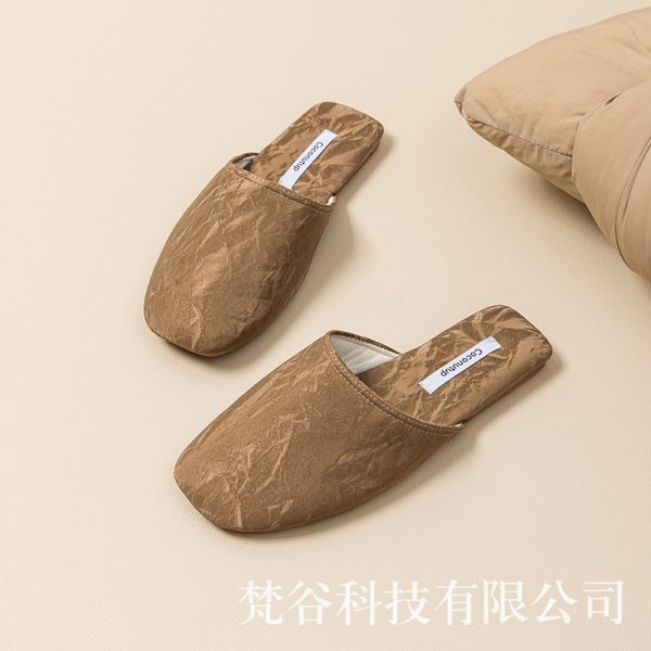 Coconut on the four seasons PU waterproof and breathable slippers women's autumn and winter new home indoor men's TPR anti-slip slippers couple - Image 3