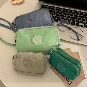 Korean version of the fabric hand-held coin purse ladies long fashion three-layer zipper large-capacity large-screen mobile phone key bag