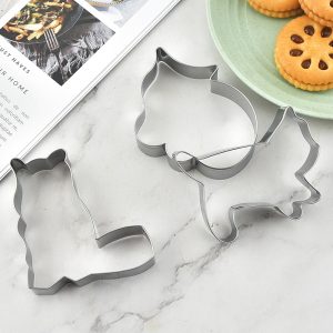 Manufacturer Wholesale Stainless Steel Cat Cookie Biscuit Mousse Circle Mould 5 Piece Set DIY Printing Baking Molding Tool