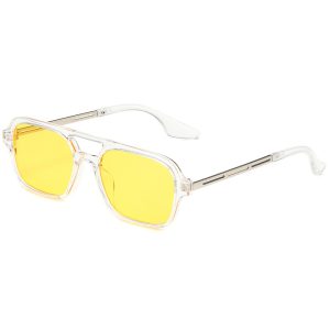 2024 New Korean Version Male Pilot Glasses Retro Double Beam Small Square Frame Sunglasses Sunglasses Tide Women Spot Wholesale