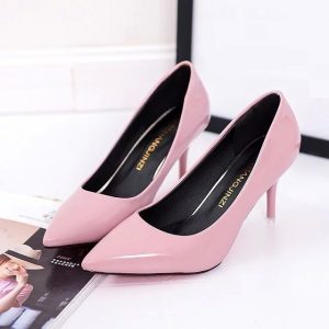 European and American multi-color plus size high heels 2022 pointed toe thin heel shallow foreign trade single shoes women's work shoes patent leather 42 sizes