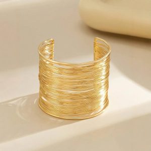 European and American cross-border hot sales versatile wire women's bracelet punk personality C-shaped opening arm bracelet dual-purpose wholesale