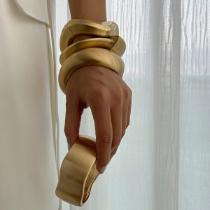 Cross-border punk style women's bracelet women's wide spring buckle Bracelet hand ornament irregular metal bracelet bracelet