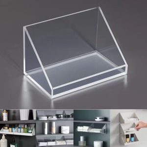 Mirror cabinet storage box, bevel storage box, bathroom lipstick, cosmetics sorting box, non-perforation, oblique storage rack