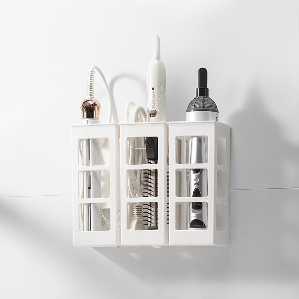 Hairdressing tool storage box, curling iron, hair straightener, storage rack, home bathroom wall-free wall hanging box