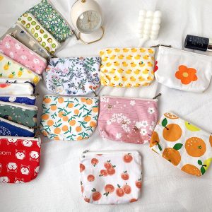 Coin Purse Fabric Women's Small Cute Mobile Phone Printing Wallet One Square Small Pocket Bag Thin Cute Coin Bag