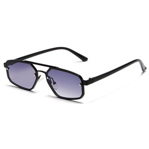 Cross-border vintage small frame metal sunglasses fashion sunglasses trend men's and women's double beam UV protection glasses wholesale