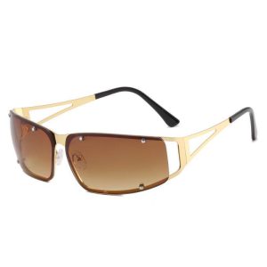 2024 New Metal Y2K Sunglasses Hollow Female European and American Personality Hot Girls Jumping Party Sunglasses Fashion Trend