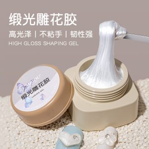 Nail art disposable satin light carving fish glue three-dimensional modeling glue white relief glue DIY nail art accessories silk satin nail polish glue