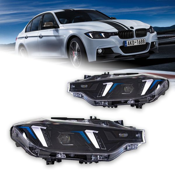 Dedicated 12-18 BMW F30 F35 headlight assembly modified tusk style LED daytime running lights turn cross-border