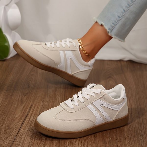 Cross-border foreign trade 2025 plus size small white shoes women's retro casual versatile fashion round toe sports running flat shoes - Image 4
