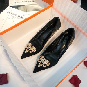 61502-119A French High Heels Women's Stiletto Heels Autumn Design Sense Niche Temperament Celebrity Wedding Dress Wedding Bridal Shoes