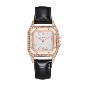 Douyin Internet celebrity square quartz women's watch women's fashion elegant diamond belt quartz watch student watch women