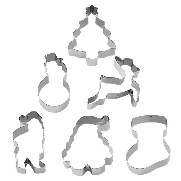 stainless steel christmas cookie mold snowman cookie mold santa snowflake fondant cookie baking tool - Image 5