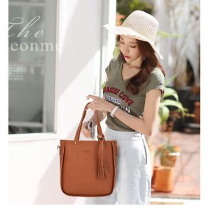 Women's bag 2021 mother and child pocket single shoulder trendy Korean version bag new handbag lychee pattern four-piece set wholesale