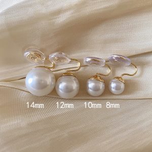 French pearl ear clip no ear piercing female mosquito coil disc earrings niche high-end sense 2023 new explosive fashion earrings