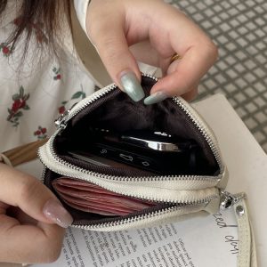 Genuine leather women's coin purse 2025 new top-layer cowhide niche double zipper storage bag multi-functional fashionable hand