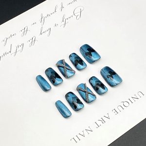 Pure handmade wearable nail national style chain high-end wearable nail stickers source factory wholesale light therapy nail fake nails