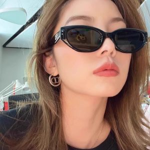 Retro Cat Eye Sunglasses Women's Premium 2025gm New Jennie Narrow Frame Sunscreen UV Sunglasses
