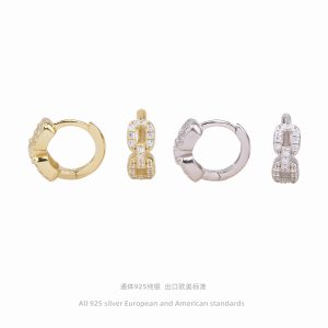 France Paris s925 sterling silver vintage light luxury stone earring temperament French fashion high-end earrings earrings women