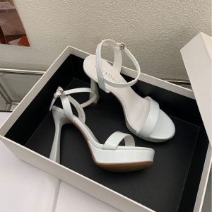 2025 New One-Line Strap Platform High Heels Women's Thick Heel Sandals Summer Fashion Open Toe Buckle High Heel Women's Shoes