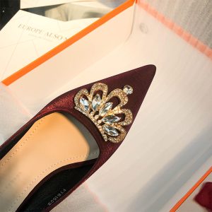 61502-119A French High Heels Women's Stiletto Heels Autumn Design Sense Niche Temperament Celebrity Wedding Dress Wedding Bridal Shoes