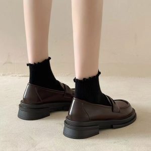 Thick-soled college British style women's 2024 new summer slip-on Mary Jane loafers