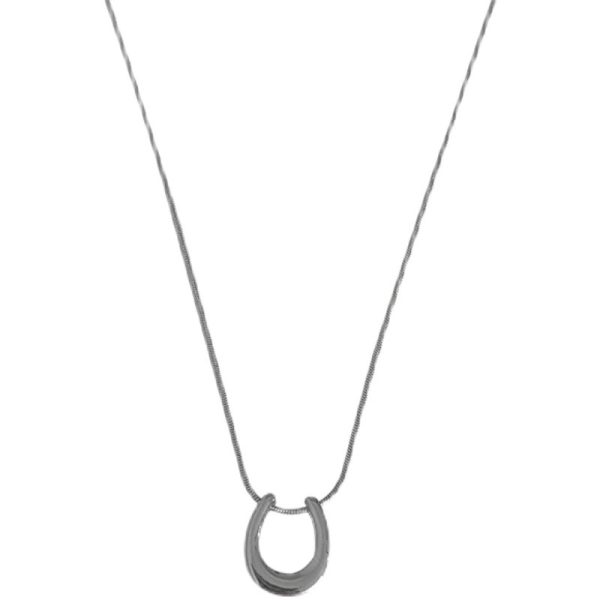 European and American fashion titanium steel does not fade geometric U-shaped necklace women's ins hip hop high-end niche design collarbone chain - Image 4